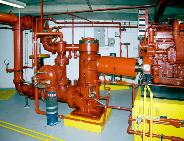 Fire pumps and valve rooms